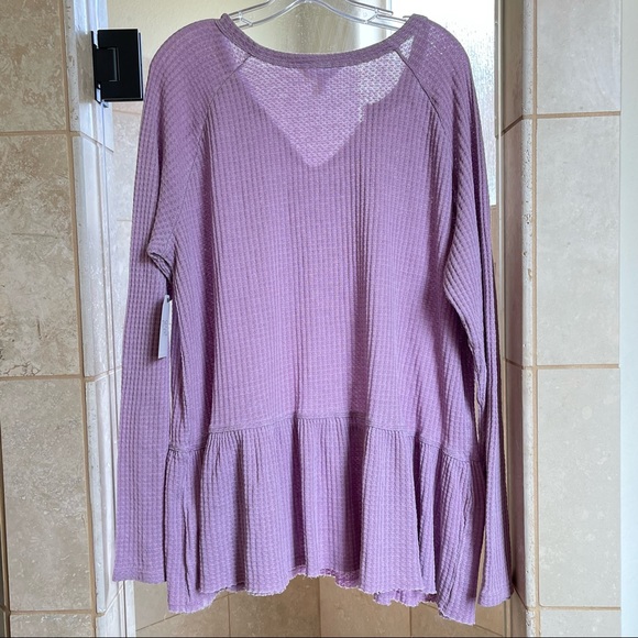 Time and Tru purple peplum ruffle long sleeve knit top size XXXL - Picture 5 of 12